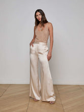 Gavin Silk Wide-Leg Pant in Champagne