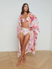 Kara Kimono Cover-Up in Multi Soft Cloud Floral