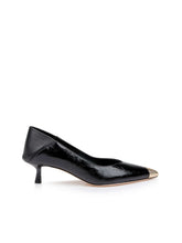 Garlan Kitten-Heel Pump in Black Patent