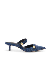 Gilliane Denim Mule in Dark Denim
