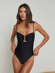 Emelia Bandeau One-Piece Swimsuit in Black