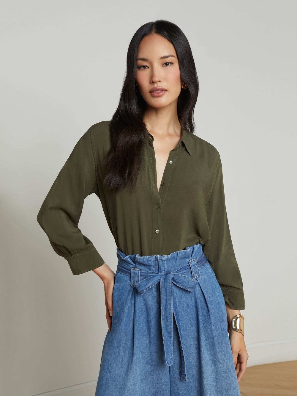 Marlene Blouse in Army