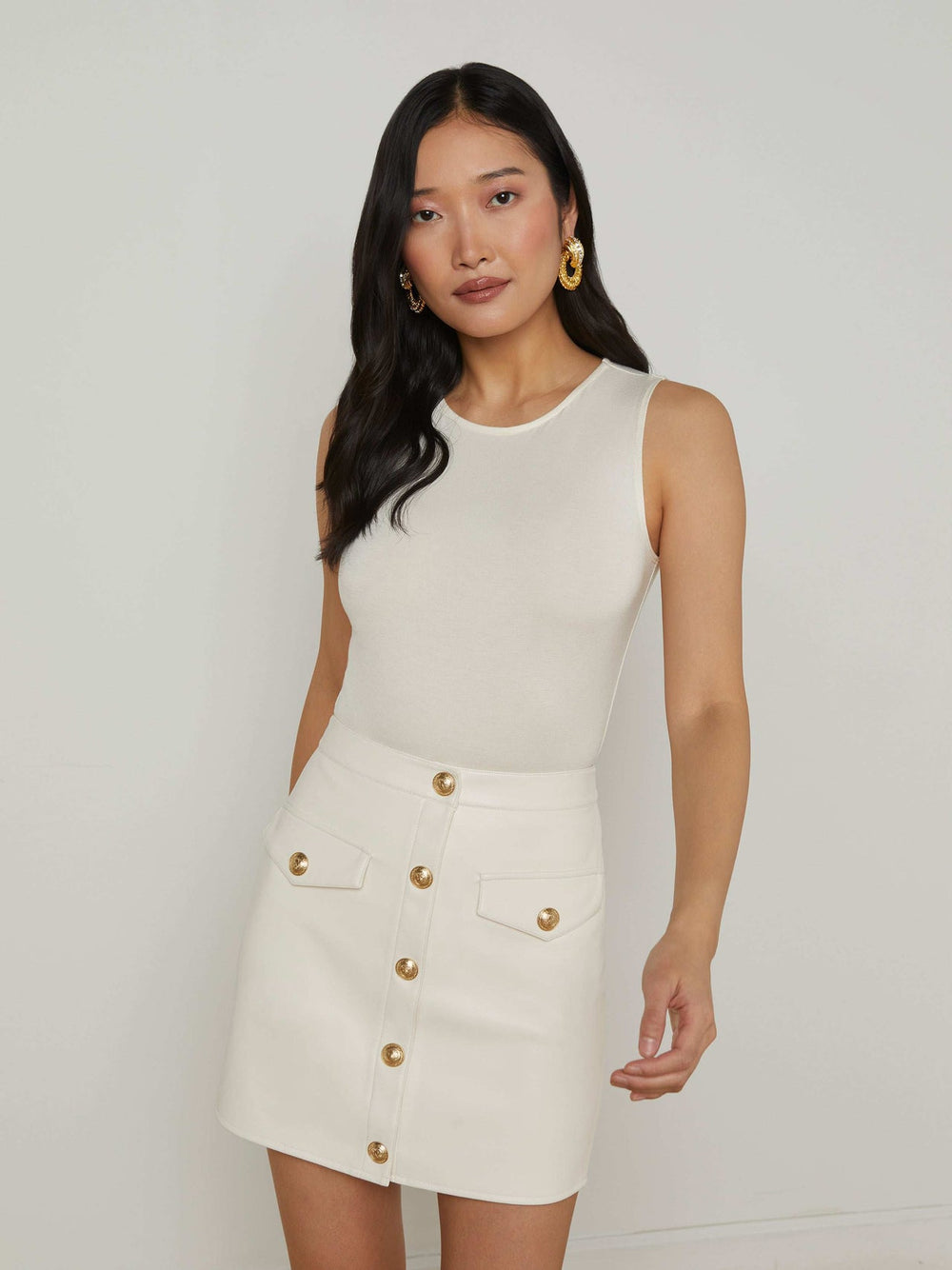 Amia Tank Bodysuit in Vintage White