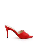 Lolita Suede Open-Toe Mule in Red Suede
