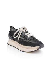 Iris Mesh Platform Sneaker in Black Mesh