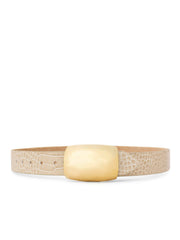 Milou Belt in Ivory Croc Embossed