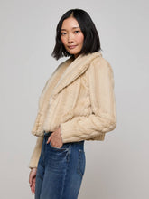 Davy Faux Fur Jacket in Latte Striped Fur