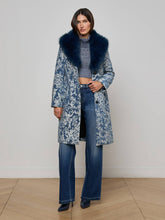 Laney Jacquard Coat in Dark Blue Stone Jacquard