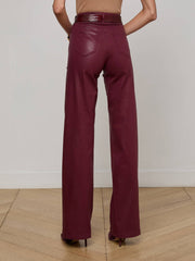 Clayton Coated Wide-Leg Jean in Dark Port Coated
