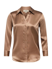 Dani Silk Blouse in Cinnamon Swirl