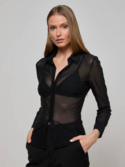 Indiana Mesh Blouse in Black