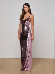 Karma Sequin Maxi Dress in Light Mauve