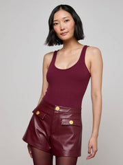 Nica Scoopneck Bodysuit in Dark Port
