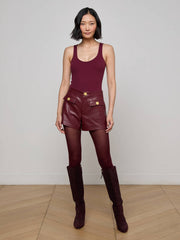 Nica Scoopneck Bodysuit in Dark Port