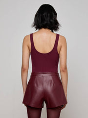 Nica Scoopneck Bodysuit in Dark Port