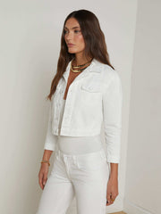 Koda Cropped Jean Jacket in Blanc