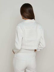 Koda Cropped Jean Jacket in Blanc