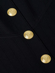 Soleil Knit Dress in Black/Gold