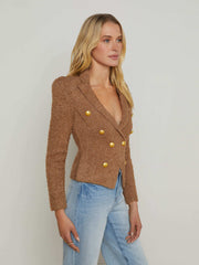 Bethany Knit Blazer in Dark Cappuccino/Gold