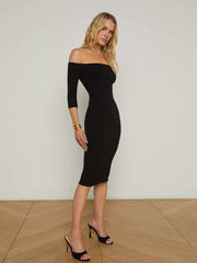 Zolita Off-The-Shoulder Dress in Black