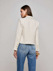 Sylvia Tweed Jacket in Ivory/Light Gold