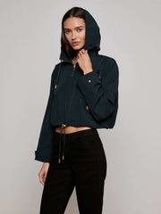 Bronwyn Cropped Windbreaker in Black