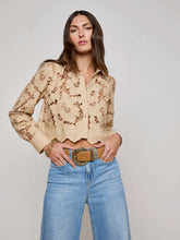 Seychelle Cropped Lace Blouse in Almond
