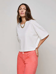 Daria Oversized Cropped Tee in White