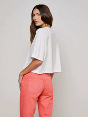 Daria Oversized Cropped Tee in White