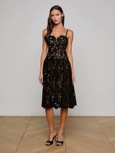 Flyn Lace Midi Dress in Black