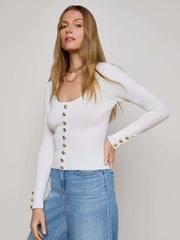 Lanetta Top in White/Gold
