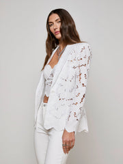 Clementine Lace Blazer in White