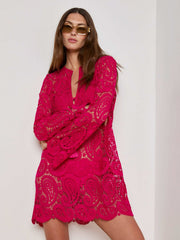 Ansley Cover-Up Dress in Fuschia