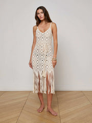 Haleigh Crochet Cover-Up Dress in Natural