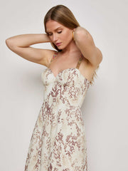 Sutton Beaded Strap Maxi Dress, Light Sage Desert Snake Print