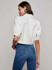 Cove Cropped Tweed Jacket in White