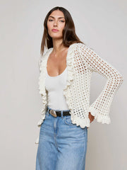 Solaris Crocheted Cardigan in Ivory