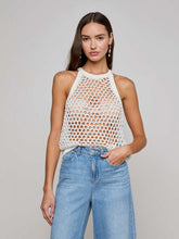 Parmida Embellished Tank in Ivory/Turquoise Beads