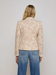 Jennah Jacquard Blazer in Neutral Crinkle Twill