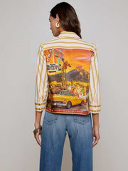 Fawn Desert Print Shirt in Multi Desert Landscape