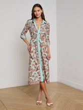 Emilio Lace Shirt Dress in Multi Colored Eyelet