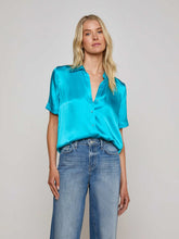 Ellah Silk Blouse in Bright Aqua