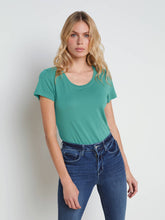 Cory Cotton Scoopneck Tee in Lagoon