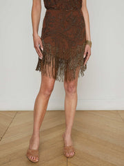 Eulla Embellished Mini Skirt in Pinecone
