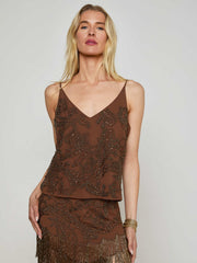 Kass Embellished Camisole in Pinecone