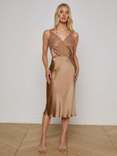 Perin Silk Midi Skirt in Dark Cappuccino