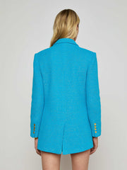 Riva Knit Blazer in Blue Teal
