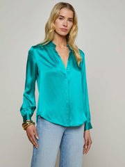 Bianca Blouse in Tropical Teal
