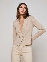 Sofia Knit Blazer in Pale Khaki/Gold