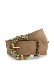 Adelle Suede Belt in Cappuccino